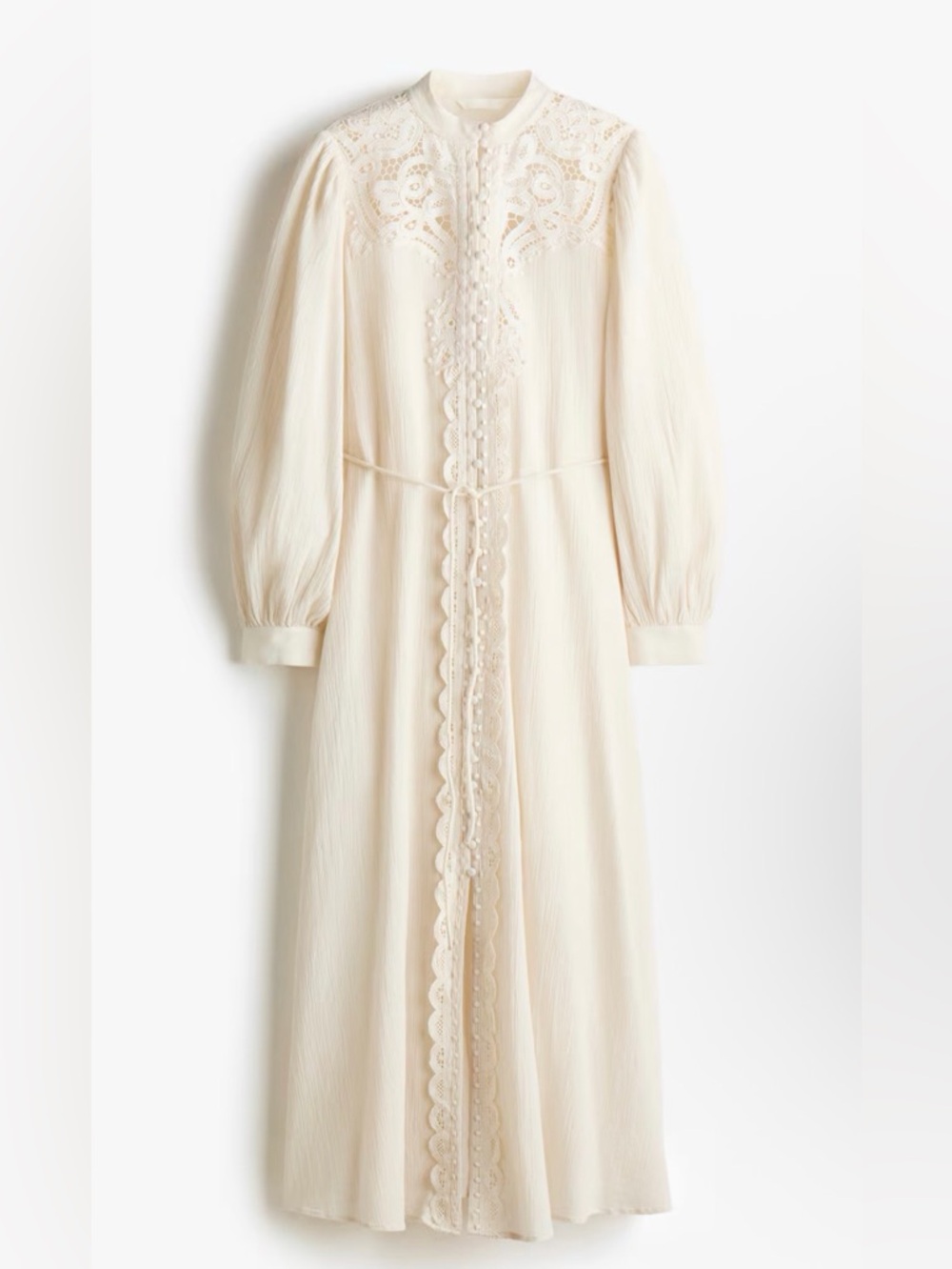 Lace detail cotton maxi dress